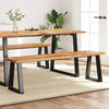 Stella Homewares Bench with Live Edge 160 cm Solid Wood Acacia