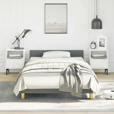 Stella Homewares Bed Frame without Mattress Dark Grey King Single Size Fabric