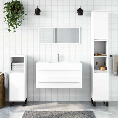 Stella Homewares Bathroom Cabinet with Mirror White Engineered Wood