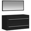 Stella Homewares Bathroom Cabinet with Mirror Black Engineered Wood
