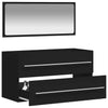Stella Homewares Bathroom Cabinet with Mirror Black Engineered Wood