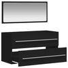 Stella Homewares Bathroom Cabinet with Mirror Black Engineered Wood
