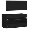 Stella Homewares Bathroom Cabinet with Mirror Black Engineered Wood