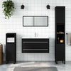 Stella Homewares Bathroom Cabinet with Mirror Black Engineered Wood