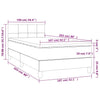 Stella Homewares Box Spring Bed with Mattress Dark Grey 100x200 cm Fabric
