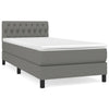 Stella Homewares Box Spring Bed with Mattress Dark Grey 100x200 cm Fabric