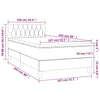Stella Homewares Box Spring Bed with Mattress Dark Grey 100x200 cm Fabric