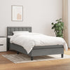 Stella Homewares Box Spring Bed with Mattress Dark Grey 100x200 cm Fabric