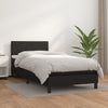 Stella Homewares Box Spring Bed with Mattress Black 100x200 cm Faux Leather