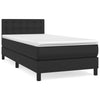 Stella Homewares Box Spring Bed with Mattress Black 100x200 cm Faux Leather