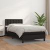 Stella Homewares Box Spring Bed with Mattress Black 100x200 cm Faux Leather