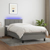 Stella Homewares Box Spring Bed with Mattress&LED Dark Grey 100x200cm Fabric