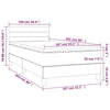 Stella Homewares Box Spring Bed with Mattress&LED Dark Grey 100x200cm Fabric