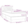Stella Homewares Box Spring Bed with Mattress&LED Dark Grey 100x200cm Fabric