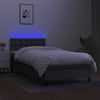 Stella Homewares Box Spring Bed with Mattress&LED Dark Grey 100x200cm Fabric