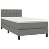 Stella Homewares Box Spring Bed with Mattress&LED Dark Grey 100x200cm Fabric
