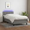 Stella Homewares Box Spring Bed with Mattress&LED Dark Grey 100x200cm Fabric