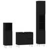 Stella Homewares 3 Piece Bathroom Furniture Set Black Engineered Wood