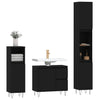 Stella Homewares 3 Piece Bathroom Furniture Set Black Engineered Wood