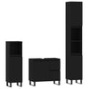 Stella Homewares 3 Piece Bathroom Furniture Set Black Engineered Wood