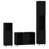 Stella Homewares 3 Piece Bathroom Furniture Set Black Engineered Wood