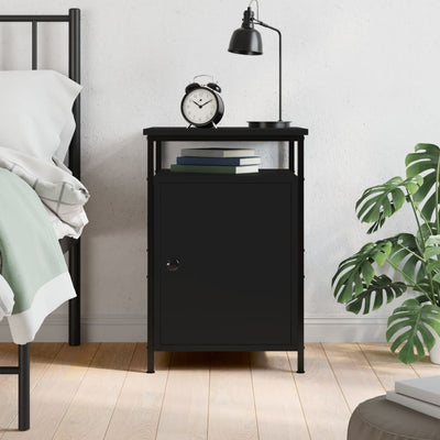 Stella Homewares Bedside Cabinet Black 40x42x60 cm Engineered Wood