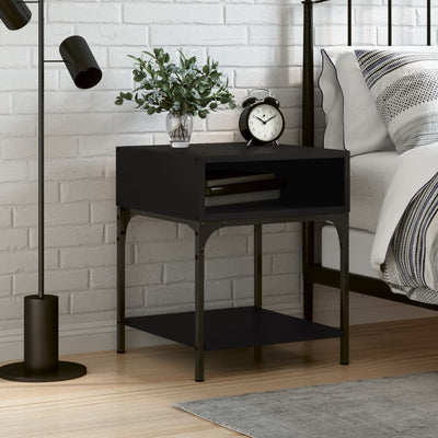 Stella Homewares Bedside Table Black 40x41x50 cm Engineered Wood