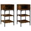Stella Homewares Bedside Tables 2 pcs Smoked Oak 35x34.5x70 cm Engineered Wood