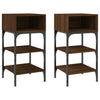 Stella Homewares Bedside Tables 2 pcs Brown Oak 35x34.5x70 cm Engineered Wood