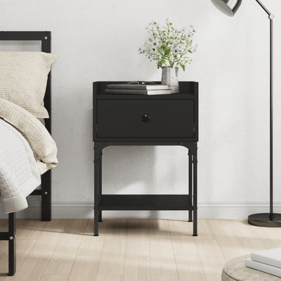 Stella Homewares Bedside Table Black 40.5x31x60 cm Engineered Wood