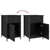 Stella Homewares Bedside Cabinet Black 40x42x60 cm Engineered Wood