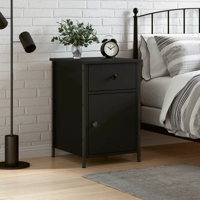 Stella Homewares Bedside Cabinet Black 40x42x60 cm Engineered Wood