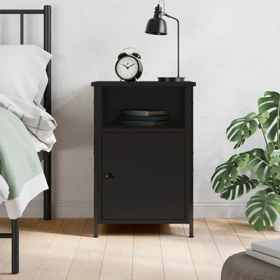 Stella Homewares Bedside Cabinet Black 40x42x60 cm Engineered Wood