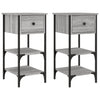 Stella Homewares Bedside Cabinets 2 pcs Grey Sonoma 34x36x70 cm Engineered Wood