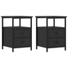 Stella Homewares Bedside Cabinets 2 pcs Black 34x35.5x50 cm Engineered Wood