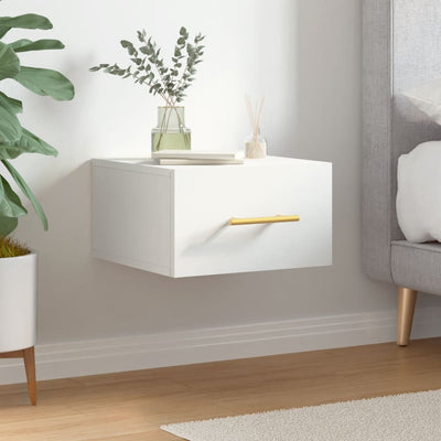 Stella Homewares Wall-mounted Bedside Cabinet White 35x35x20 cm