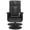 Stella Homewares Massage Recliner Chair with Footstool Black Faux Leather