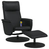 Stella Homewares Massage Recliner Chair with Footstool Black Faux Leather