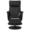Stella Homewares Massage Recliner Chair with Footstool Black Faux Leather