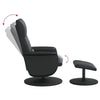 Stella Homewares Massage Recliner Chair with Footstool Black Faux Leather
