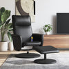 Stella Homewares Massage Recliner Chair with Footstool Black Faux Leather