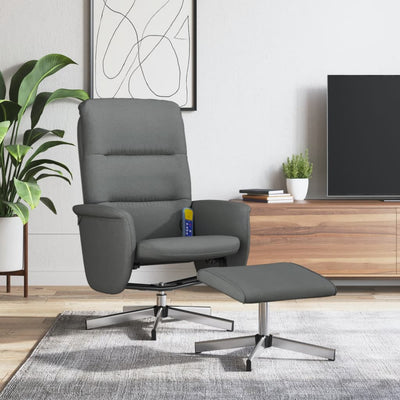 Stella Homewares Massage Recliner Chair with Footstool Dark Grey Fabric