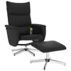 Stella Homewares Massage Recliner Chair with Footstool Black Faux Leather