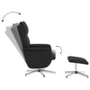 Stella Homewares Massage Recliner Chair with Footstool Black Faux Leather