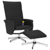 Stella Homewares Massage Recliner Chair with Footstool Black Faux Leather