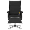 Stella Homewares Massage Recliner Chair with Footstool Black Faux Leather