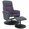Stella Homewares Massage Recliner Chair with Footstool Dark Grey Velvet