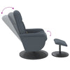 Stella Homewares Massage Recliner Chair with Footstool Dark Grey Velvet