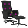 Stella Homewares Massage Recliner Chair with Footstool Black Faux Leather