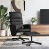 Stella Homewares Massage Recliner Chair with Footstool Black Faux Leather